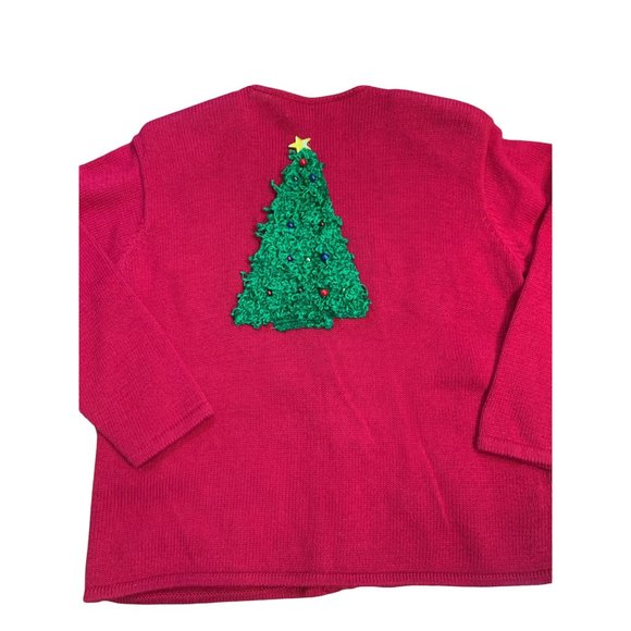 Ugly Christmas Holiday Party Sweater Color Block Snowman Trees Jingles Sz Medium - Picture 9 of 11